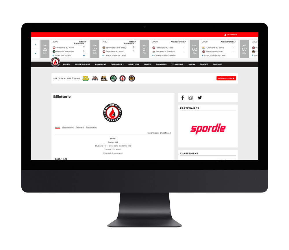 Spordle Site sur Mac